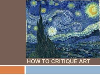 How to Critique Art: A Multifaceted Exploration